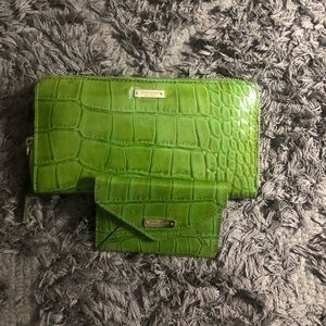 Green kate spade wallet and change purse set